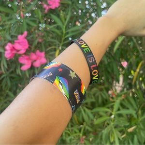 Pride Rainbow Y2K Snap Bracelet & Rubber Bracelet